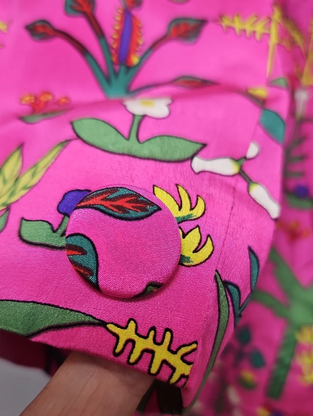 Vintage 1980s rare tropical print caribbean resort where silk jacket blazer